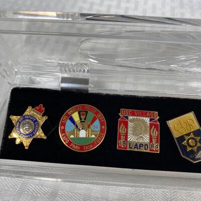 Vintage Sets of Enamel Pins 1984 Olympics Los Angeles LAPD CHP LACS