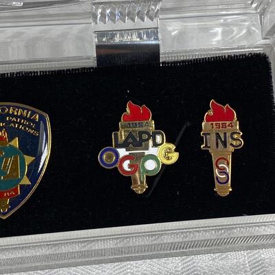 Vintage Sets of Enamel Pins 1984 Olympics Los Angeles LAPD CHP LACS