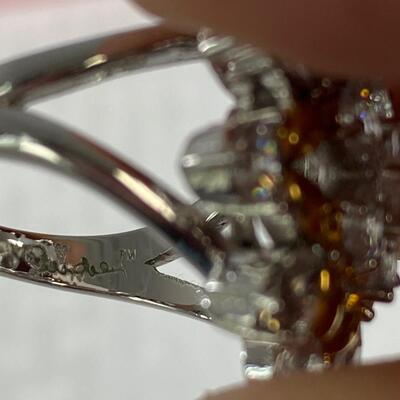 Camrose & Kross Audrey Hepburn Collection Gold & Silver Tone Crystal CZ Cocktail Ring