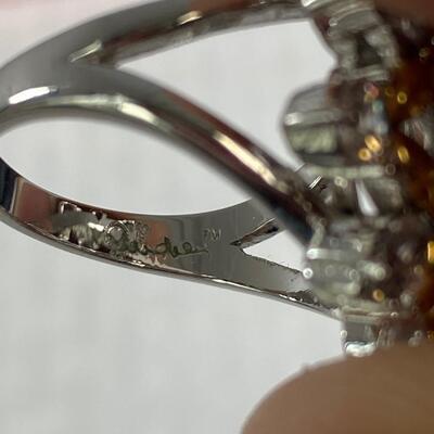 Camrose & Kross Audrey Hepburn Collection Gold & Silver Tone Crystal CZ Cocktail Ring