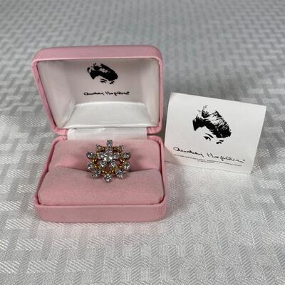Camrose & Kross Audrey Hepburn Collection Gold & Silver Tone Crystal CZ Cocktail Ring