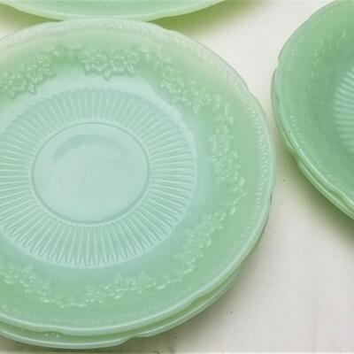 Lot #19  Lot of vintage Jadite-type dinnerware