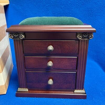 Bombay Company Tabletop Wood Three Drawer Sewing Storage Kit Trinket Box