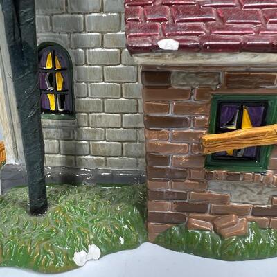 Disney Dept 56 Snow Village Mickeyâ€™s Haunted House Figurine Display
