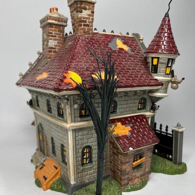 Disney Dept 56 Snow Village Mickeyâ€™s Haunted House Figurine Display