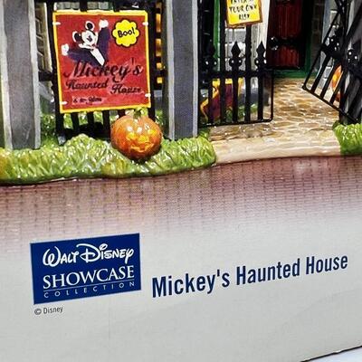 Disney Dept 56 Snow Village Mickeyâ€™s Haunted House Figurine Display