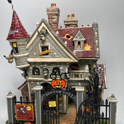 Disney Dept 56 Snow Village Mickeyâ€™s Haunted House Figurine Display