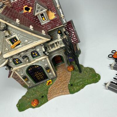 Disney Dept 56 Snow Village Mickeyâ€™s Haunted House Figurine Display