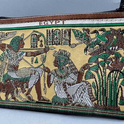 Pair of Colorful Peacock Egyptian Wallet Zipper Bag Pouch