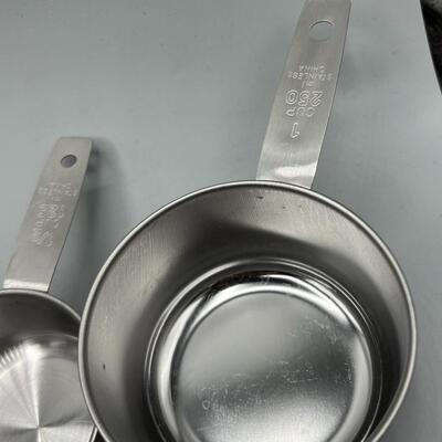 Metal Sifter and Measuring Cup Set