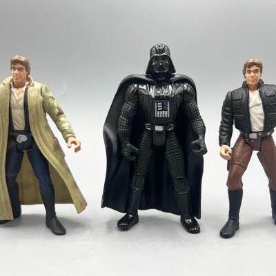 Retro Kenner Star Wars Loose Action Figures Darth Vadar Hans Solo 1990s 3.75"