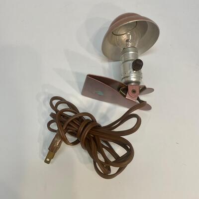 VINTAGE MID-CENTURY CLIP-ON HEADBOARD READING NIGHT LIGHT LAMP FIXTURE SHADE