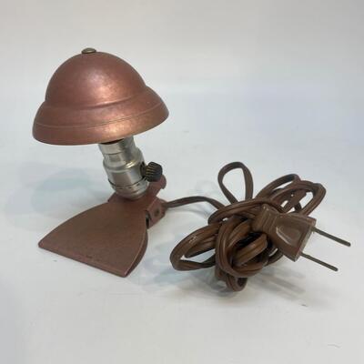 VINTAGE MID-CENTURY CLIP-ON HEADBOARD READING NIGHT LIGHT LAMP FIXTURE SHADE