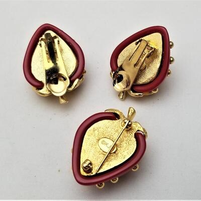 Lot #29  Vintage Kenneth Jay Lane Set - Strawberries