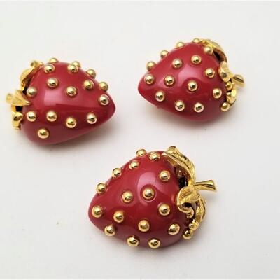 Lot #29  Vintage Kenneth Jay Lane Set - Strawberries