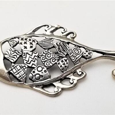 Lot #32  Mexican Sterling Silver Fish Brooch