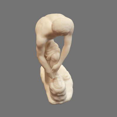 Hermes Fastening his Sandal Erotic Alabaster Sculpture