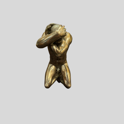 Body Talk Bodybuilder Patinated Bronze Sculpture - 6"