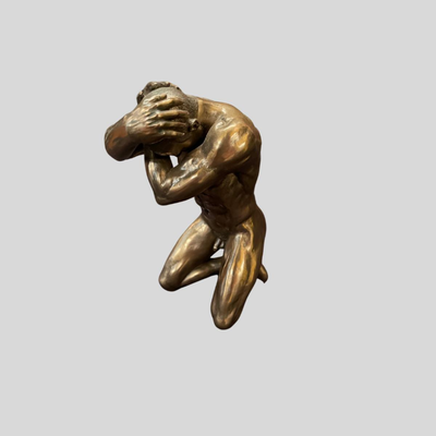 Body Talk Bodybuilder Patinated Bronze Sculpture - 6"