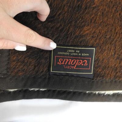 2 Brown Blankets Rustic/Cabin: Deer/Elk 60"x74" & Bears 60"x80"