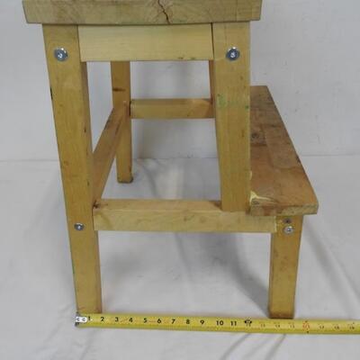 Two-Step Wooden Stool, Shows Repairs