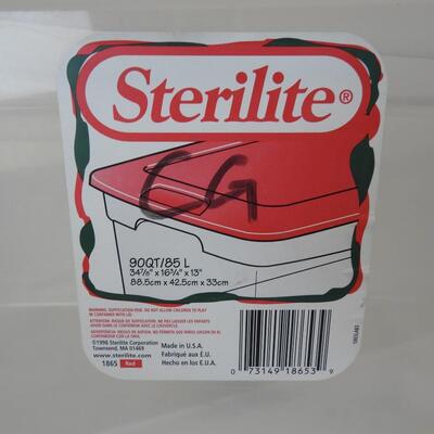 3 Clear Storage Bins - NO LIDS