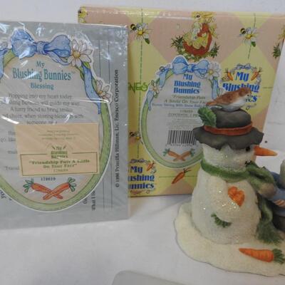 1996 My Blushing Bunnies Figurine Lot, 178640 and 178659, Winter - New, Open Box