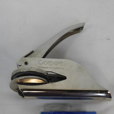 Vintage Oriental Fast Food Corporate Seal Embosser Stamp Handle and Seal