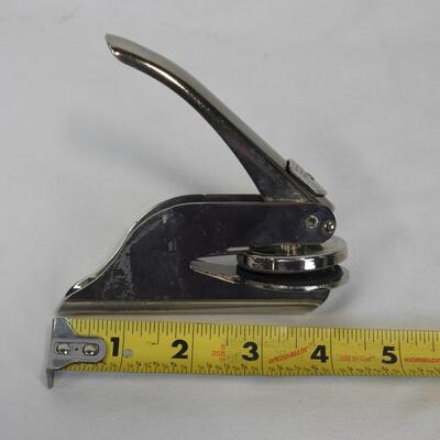 Vintage Oriental Fast Food Corporate Seal Embosser Stamp Handle and Seal