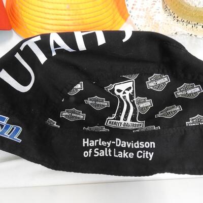 7 Hats & Visors: Yellowstone Trucker Hat, Utah Jazz, Harley Davidson, etc