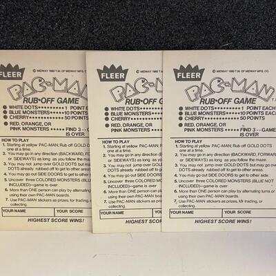 Pac-Man 1980 Midway Rub off cards / unused
