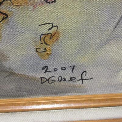 Framed Art "The Cup And The Baby" By Artist Graef