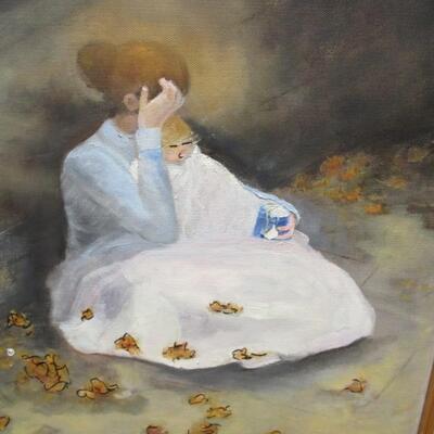 Framed Art "The Cup And The Baby" By Artist Graef