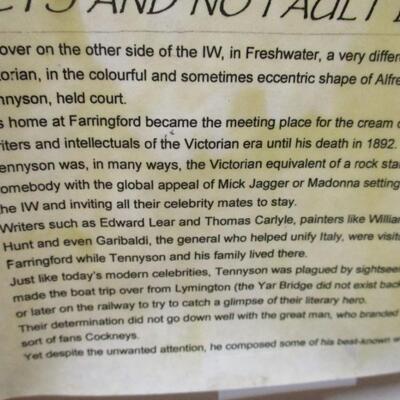 Framed Painting To Honor Poet Sir Alfred Lord Tennyson