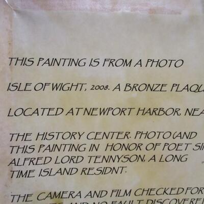 Framed Painting To Honor Poet Sir Alfred Lord Tennyson