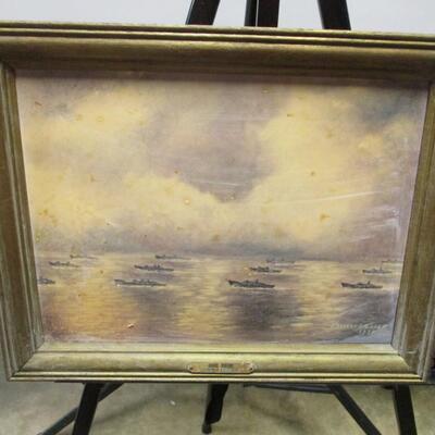 Framed Painting "Over There" By Artist Russel Graef