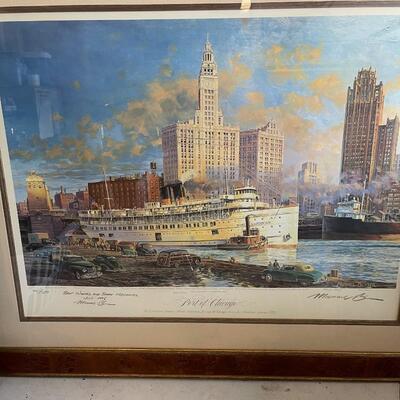 Michael Blaser Port of Chicago / signed / framed
