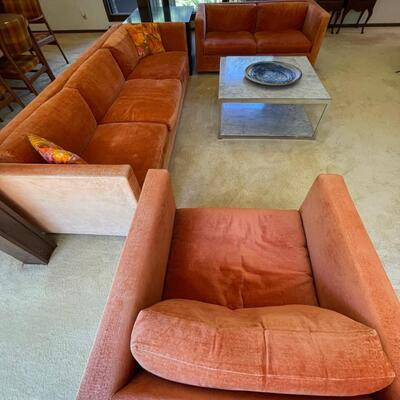 70's Bernhardt Burnt orange Sofa group / 3 piece