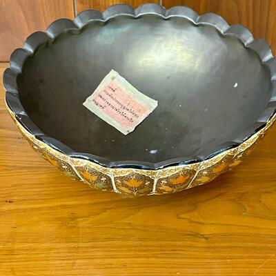 Hand made / painted bowl from  Kashmir 24k gold D-16