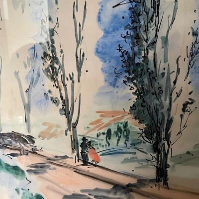 Franz Bueb signed art / Watercolor / Landscape