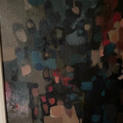 Large Mid-Century Abstract on Canvas 1958