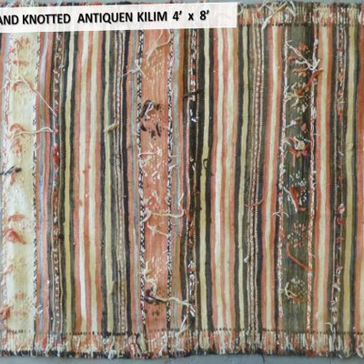 Fine quality,  Persian Hand Knotted Vintage Kilims, 4' X 8'                         
on Perfect Conditions 
Retail Price=...