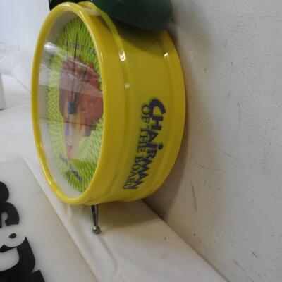 Carrot Top Chairman of the Board Work Sucks Clock, Yellow & Green - New
