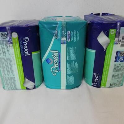 3 Pkgs Prevail Adult Underpads, Size Large, 23"x36", 45 Pads Total-New