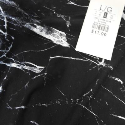 3 Pairs Super Soft Leggings-Large:, B&W Graffiti, Gr/Bk Words, B&W Zodiak-New