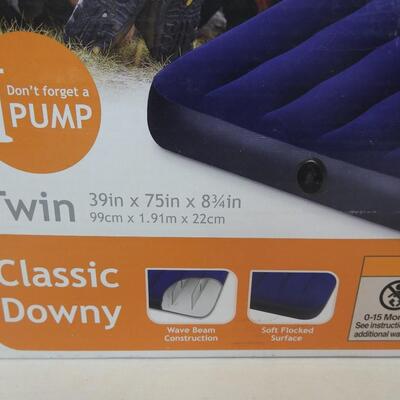 INTEX  Twin  Classic Downy Air Matress-39" x 75" x 8 1/4" -NEW