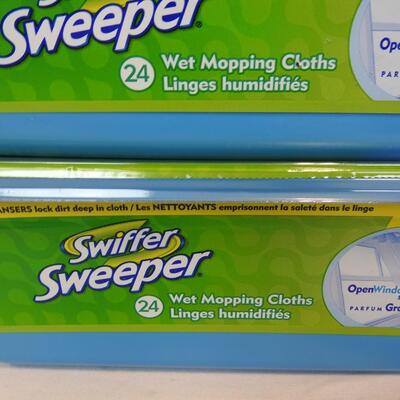 2-Swiffer Sweeper Wet Mopping Refills-48 Cloths Total-NEW