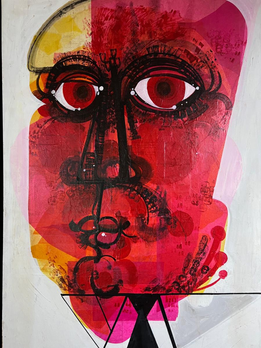 Ed Pointer Vintage MidCentury Expressionist Portrait on board ...