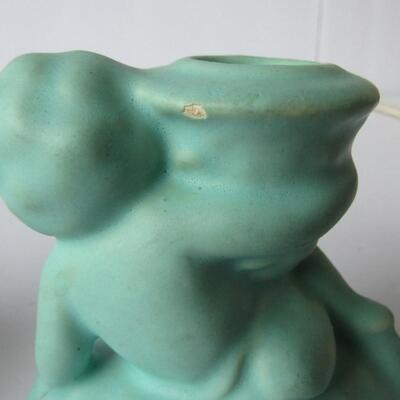 Vintage Pottery Figural Candle Holder, Covered Hen Dish, Shaker