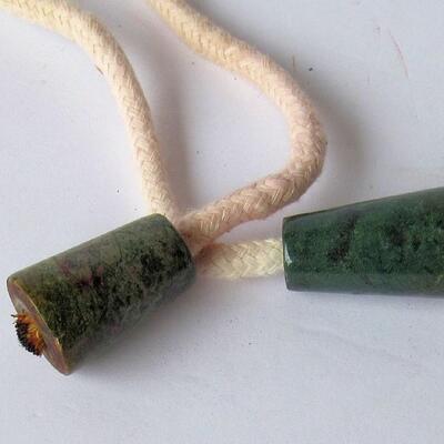 Nice Small State of WI Shaped Stone Trivet and 2 Stone Beads